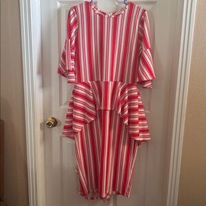 Striped Red and White Women's Dress